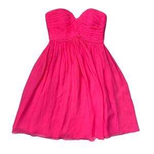 Donna Morgan 100% Silk Pink Sweetheart Strapless Mini Formal Bridesmaid Dress